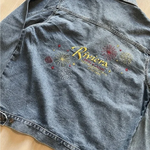 Vintage 90s Riviera Casino Las Vegas Denim Trucker Jean Jacket
Mens Medium - Picture 8 of 8